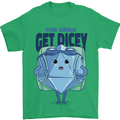 RPG Role Playing Game Get Dicey Funny Mens T-Shirt Cotton Gildan Irish Green