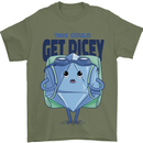 RPG Role Playing Game Get Dicey Funny Mens T-Shirt Cotton Gildan Military Green