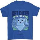 RPG Role Playing Game Get Dicey Funny Mens T-Shirt Cotton Gildan Royal Blue