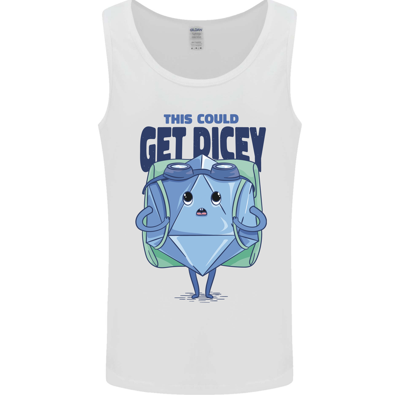 RPG Role Playing Game Get Dicey Funny Mens Vest Tank Top White