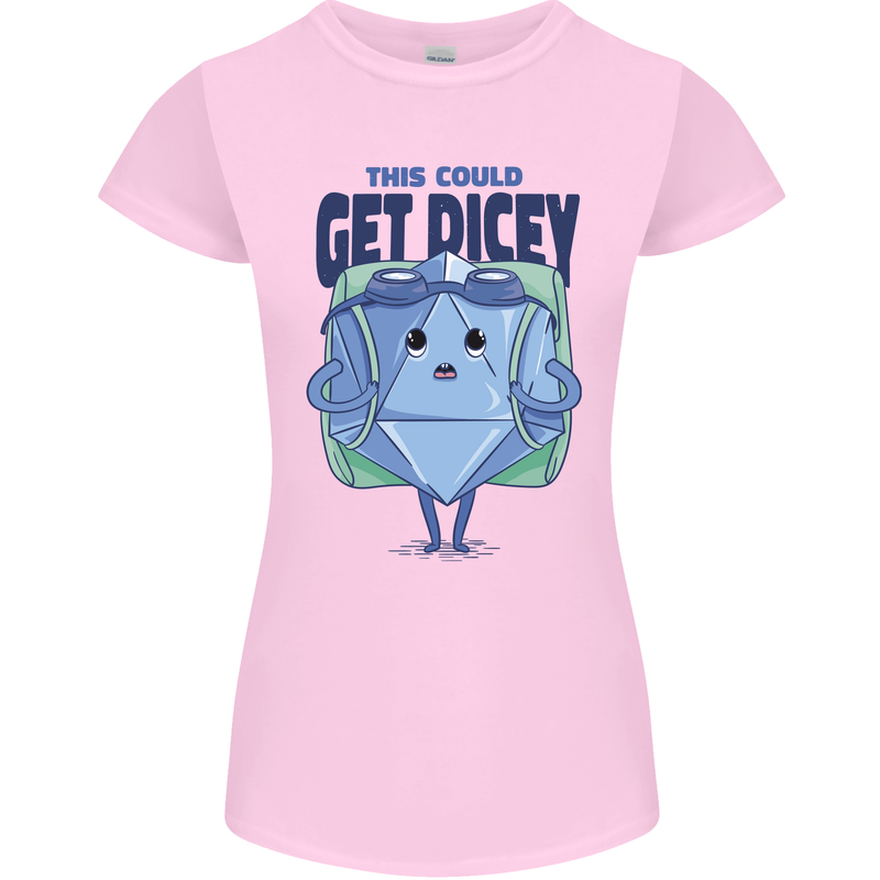 RPG Role Playing Game Get Dicey Funny Womens Petite Cut T-Shirt Light Pink