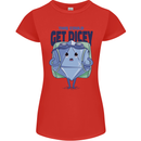 RPG Role Playing Game Get Dicey Funny Womens Petite Cut T-Shirt Red