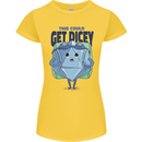 RPG Role Playing Game Get Dicey Funny Womens Petite Cut T-Shirt Yellow