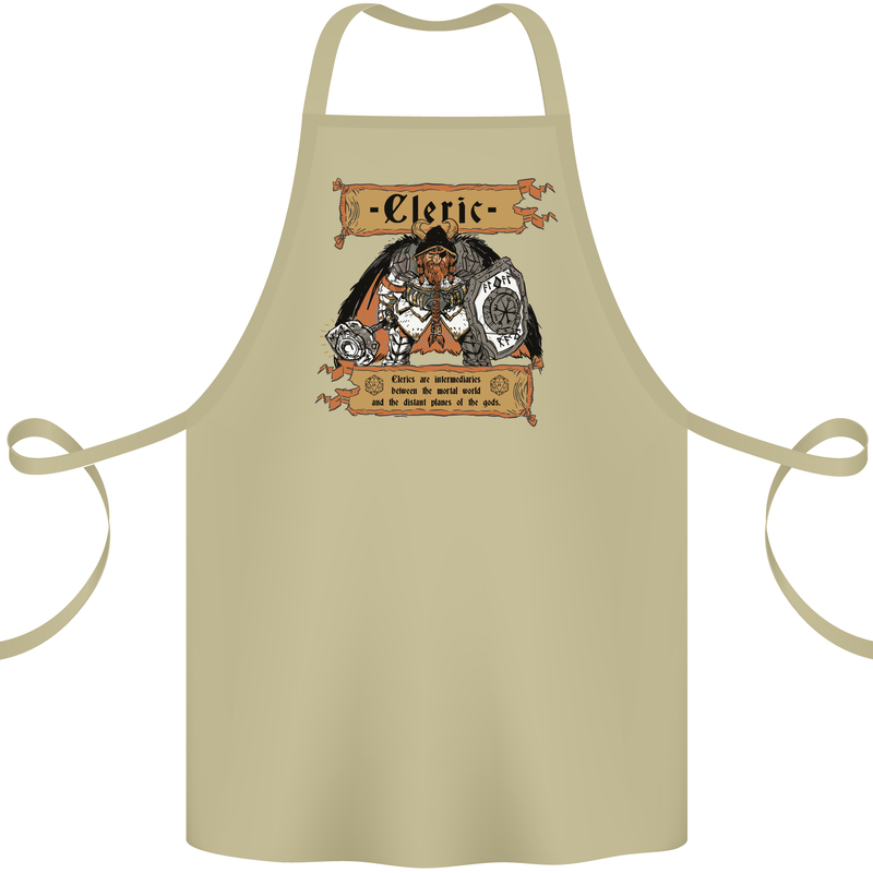 RPG Role Playing Games Cleric Dragons Cotton Apron 100% Organic Khaki