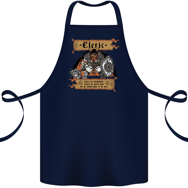 RPG Role Playing Games Cleric Dragons Cotton Apron 100% Organic Navy Blue