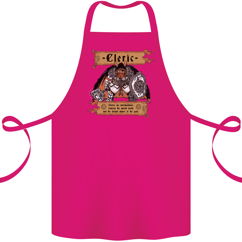 RPG Role Playing Games Cleric Dragons Cotton Apron 100% Organic Pink
