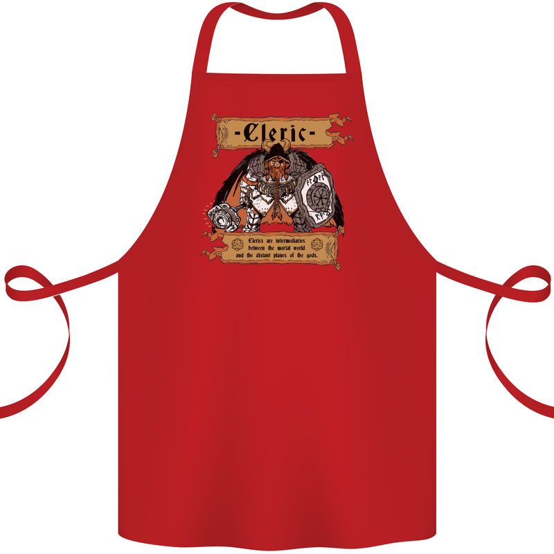 RPG Role Playing Games Cleric Dragons Cotton Apron 100% Organic Red