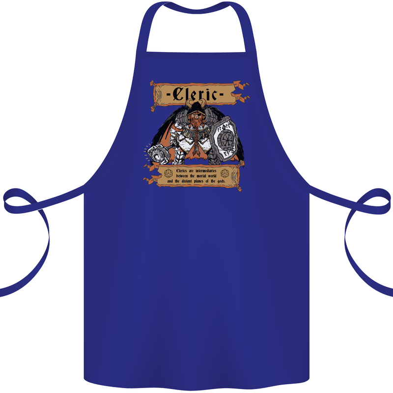 RPG Role Playing Games Cleric Dragons Cotton Apron 100% Organic Royal Blue