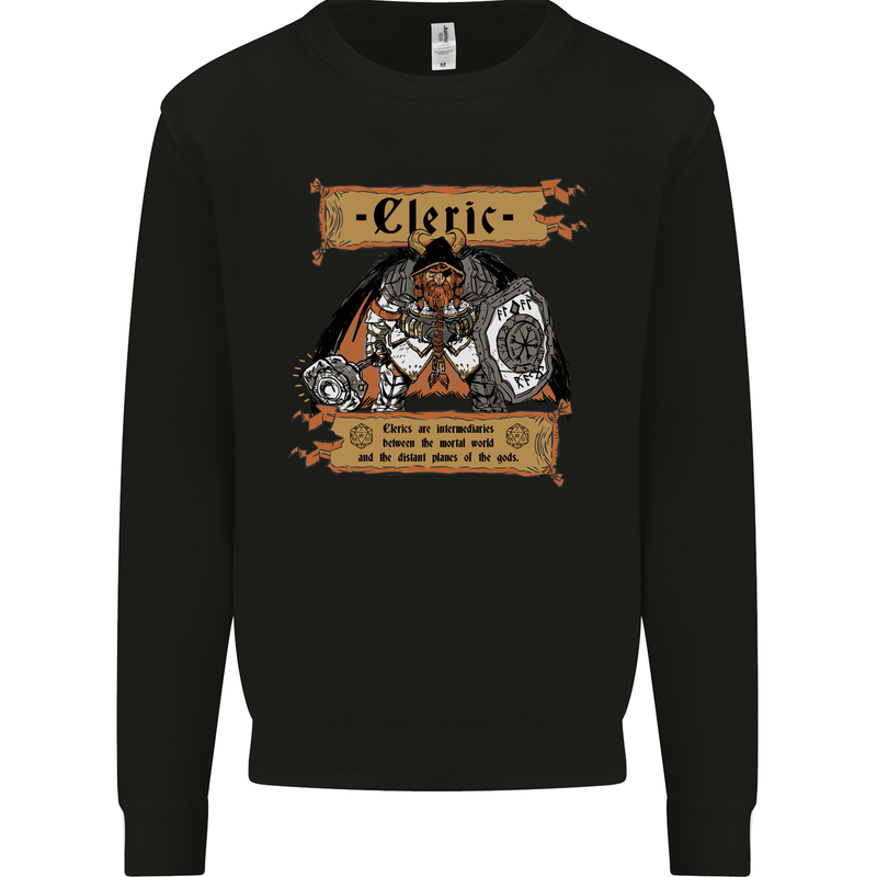 RPG Role Playing Games Cleric Dragons Kids Sweatshirt Jumper Black