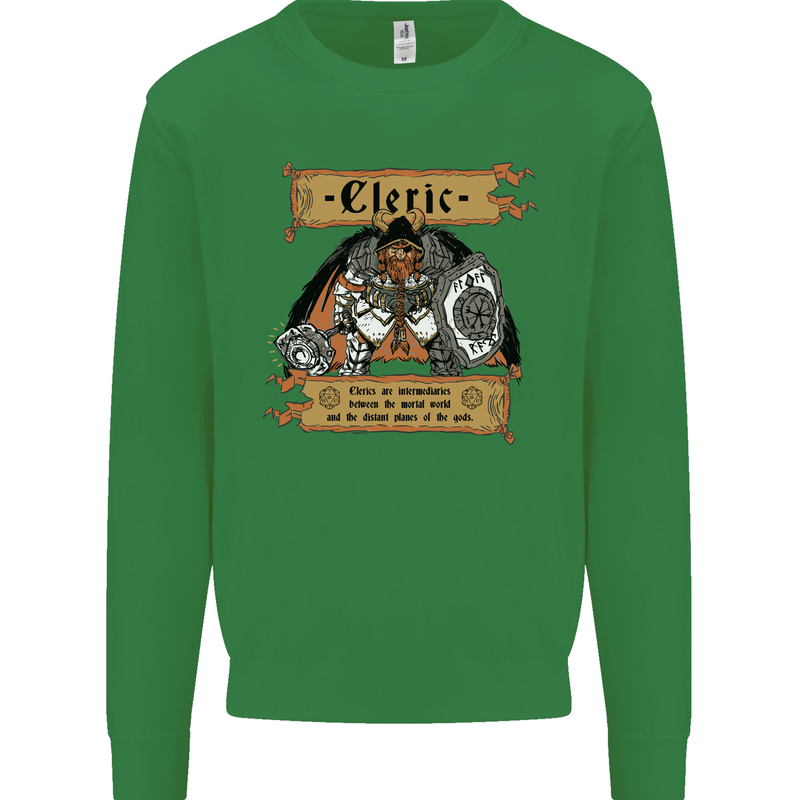 RPG Role Playing Games Cleric Dragons Kids Sweatshirt Jumper Irish Green