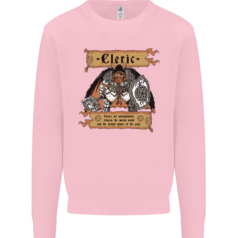 RPG Role Playing Games Cleric Dragons Kids Sweatshirt Jumper Light Pink