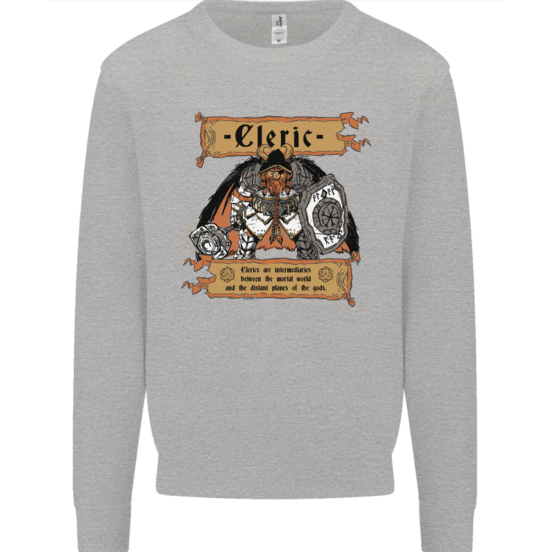 RPG Role Playing Games Cleric Dragons Kids Sweatshirt Jumper Sports Grey