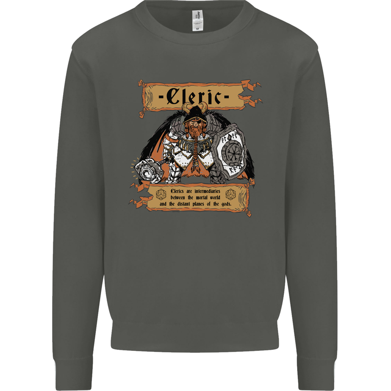 RPG Role Playing Games Cleric Dragons Kids Sweatshirt Jumper Storm Grey