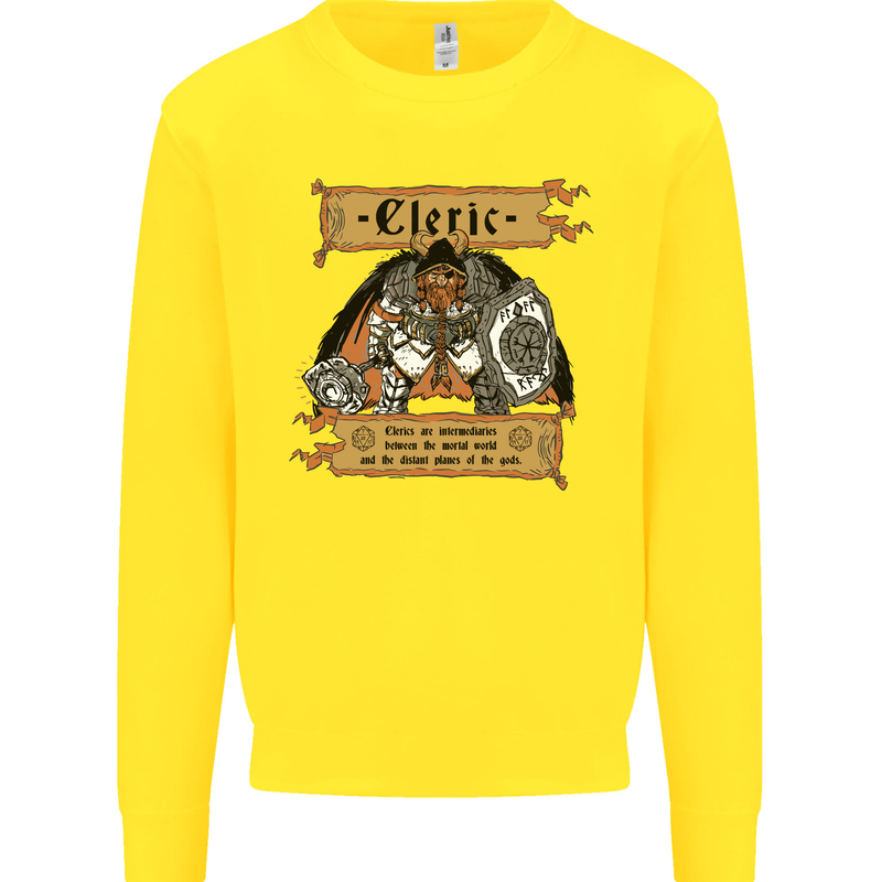 RPG Role Playing Games Cleric Dragons Kids Sweatshirt Jumper Yellow