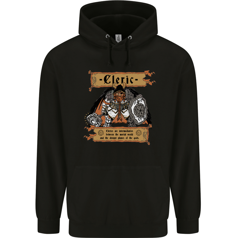 RPG Role Playing Games Cleric Dragons Mens 80% Cotton Hoodie Black