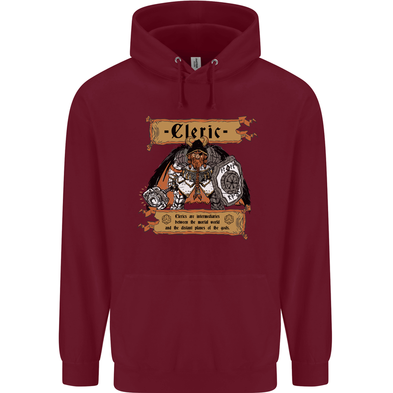 RPG Role Playing Games Cleric Dragons Mens 80% Cotton Hoodie Maroon