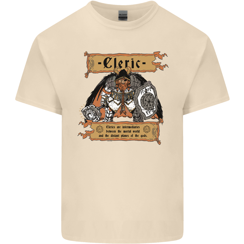 RPG Role Playing Games Cleric Dragons Mens Cotton T-Shirt Tee Top Natural