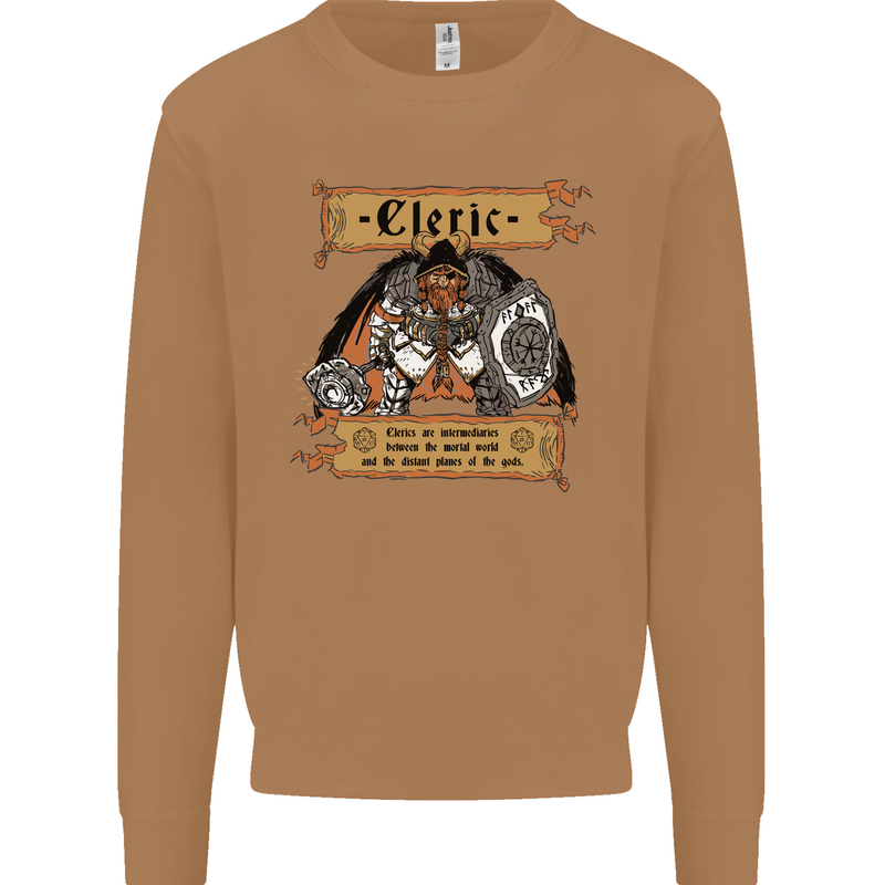 RPG Role Playing Games Cleric Dragons Mens Sweatshirt Jumper Caramel Latte