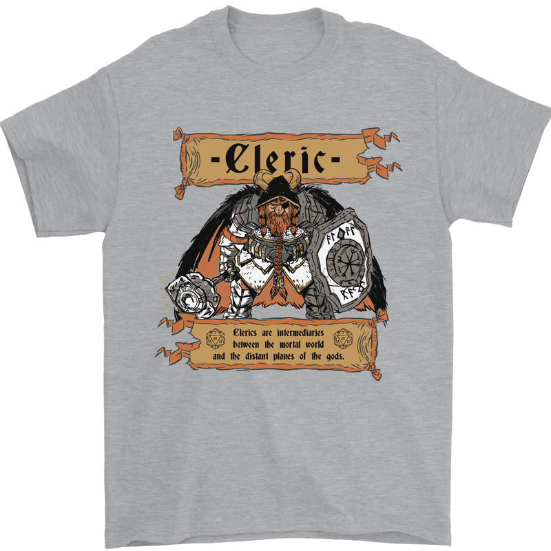RPG Role Playing Games Cleric Dragons Mens T-Shirt 100% Cotton Sports Grey