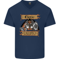 RPG Role Playing Games Cleric Dragons Mens V-Neck Cotton T-Shirt Navy Blue