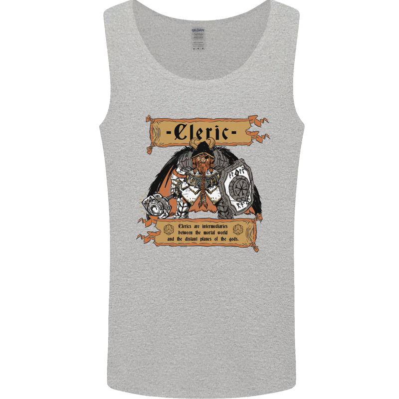 RPG Role Playing Games Cleric Dragons Mens Vest Tank Top Sports Grey