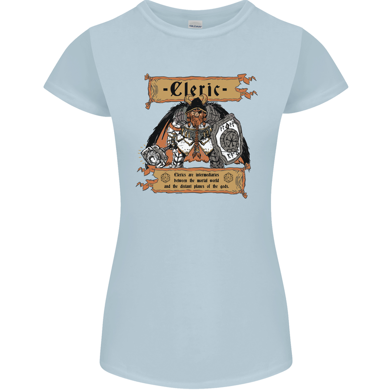 RPG Role Playing Games Cleric Dragons Womens Petite Cut T-Shirt Light Blue