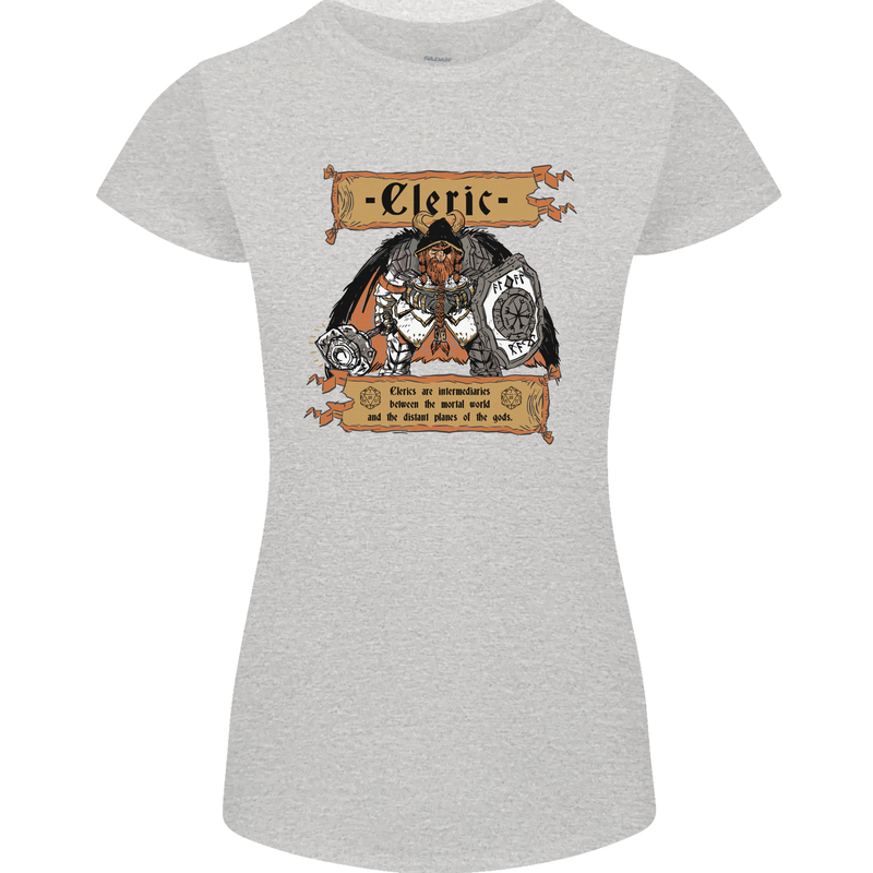 RPG Role Playing Games Cleric Dragons Womens Petite Cut T-Shirt Sports Grey