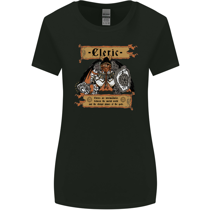 RPG Role Playing Games Cleric Dragons Womens Wider Cut T-Shirt Black