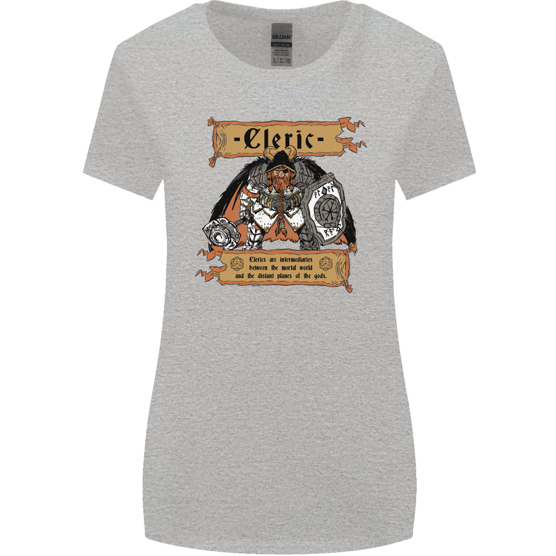 RPG Role Playing Games Cleric Dragons Womens Wider Cut T-Shirt Sports Grey