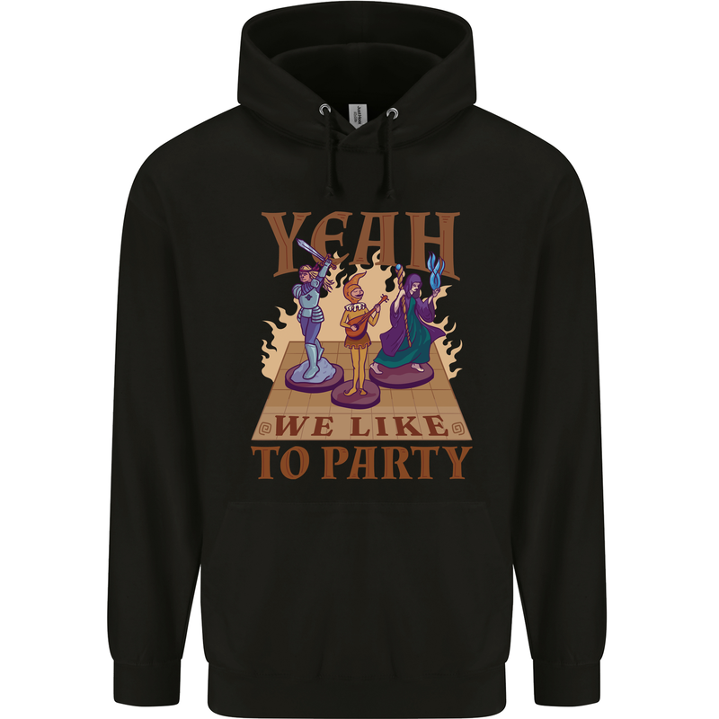 RPG Yeah We Like to Party Role Playing Game Childrens Kids Hoodie Black