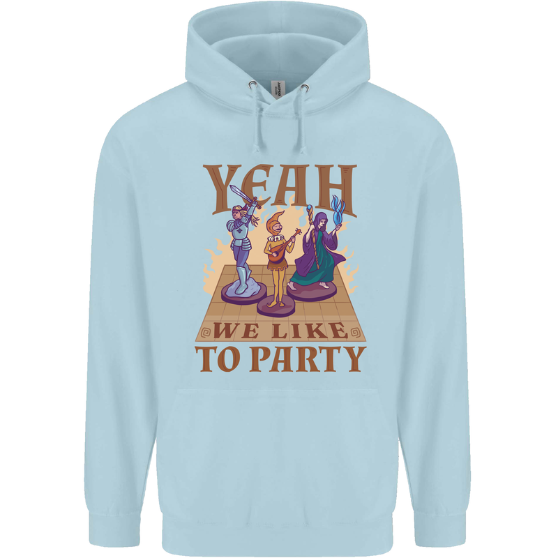 RPG Yeah We Like to Party Role Playing Game Childrens Kids Hoodie Light Blue