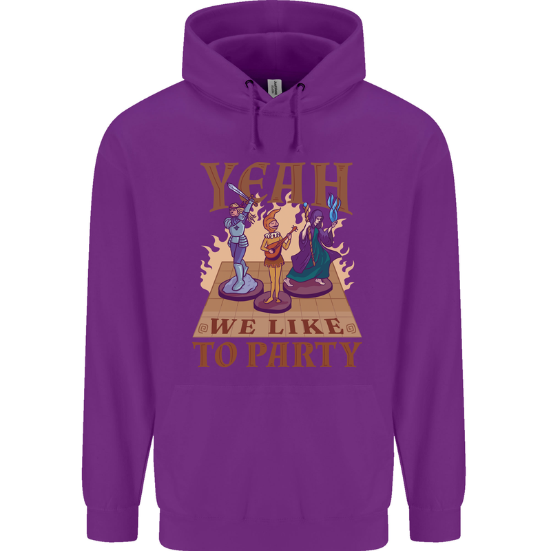 RPG Yeah We Like to Party Role Playing Game Childrens Kids Hoodie Purple