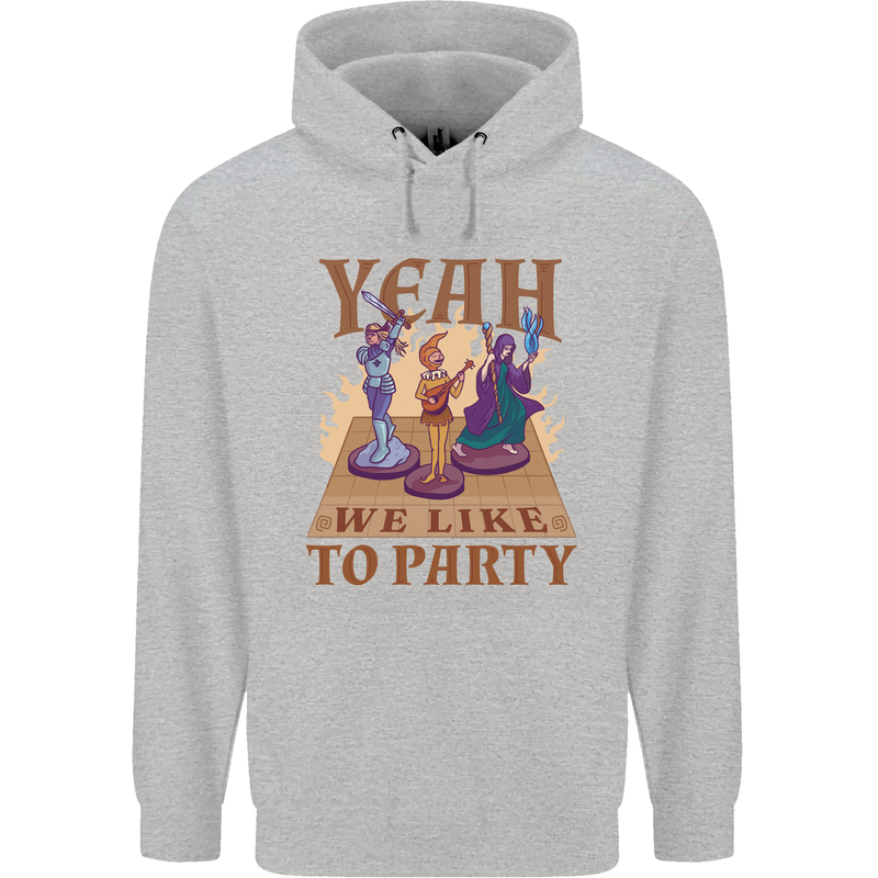 RPG Yeah We Like to Party Role Playing Game Childrens Kids Hoodie Sports Grey