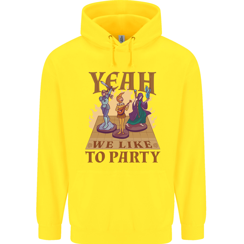 RPG Yeah We Like to Party Role Playing Game Childrens Kids Hoodie Yellow