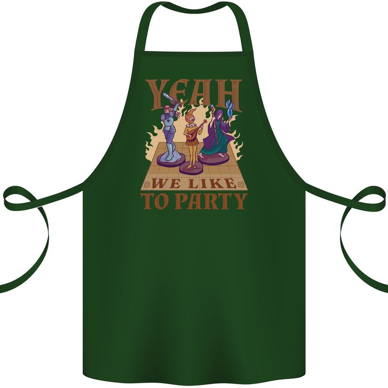 RPG Yeah We Like to Party Role Playing Game Cotton Apron 100% Organic Forest Green