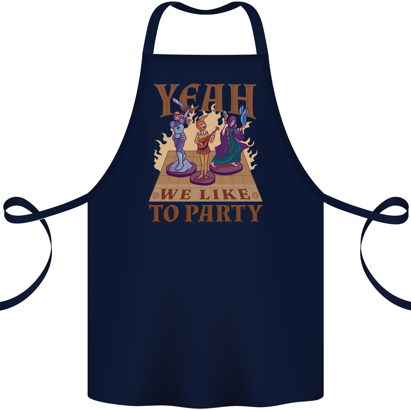 RPG Yeah We Like to Party Role Playing Game Cotton Apron 100% Organic Navy Blue