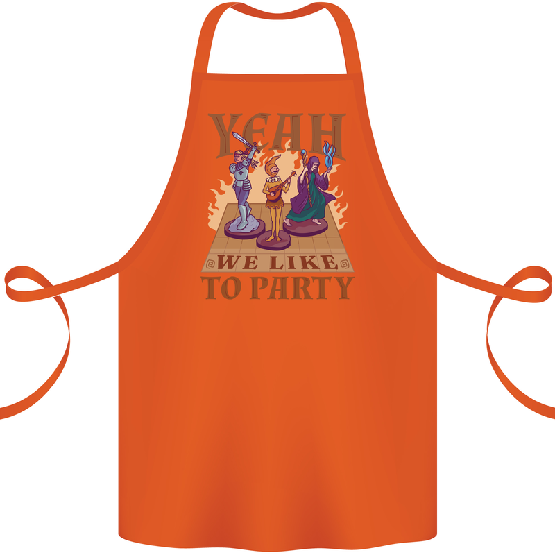 RPG Yeah We Like to Party Role Playing Game Cotton Apron 100% Organic Orange