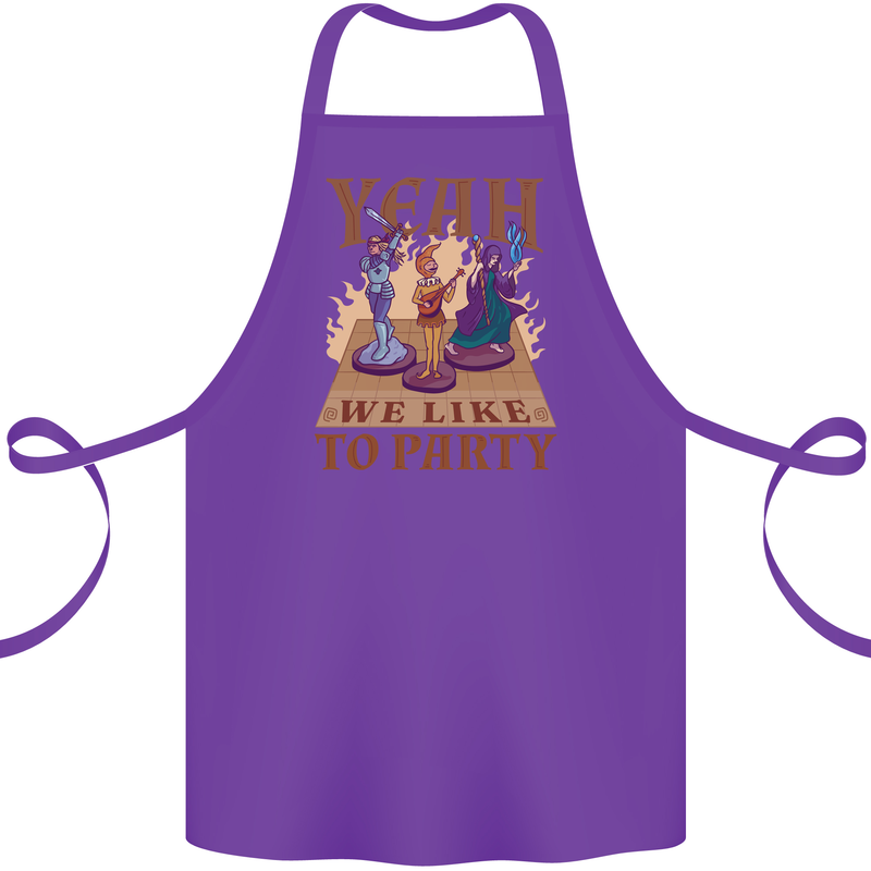 RPG Yeah We Like to Party Role Playing Game Cotton Apron 100% Organic Purple