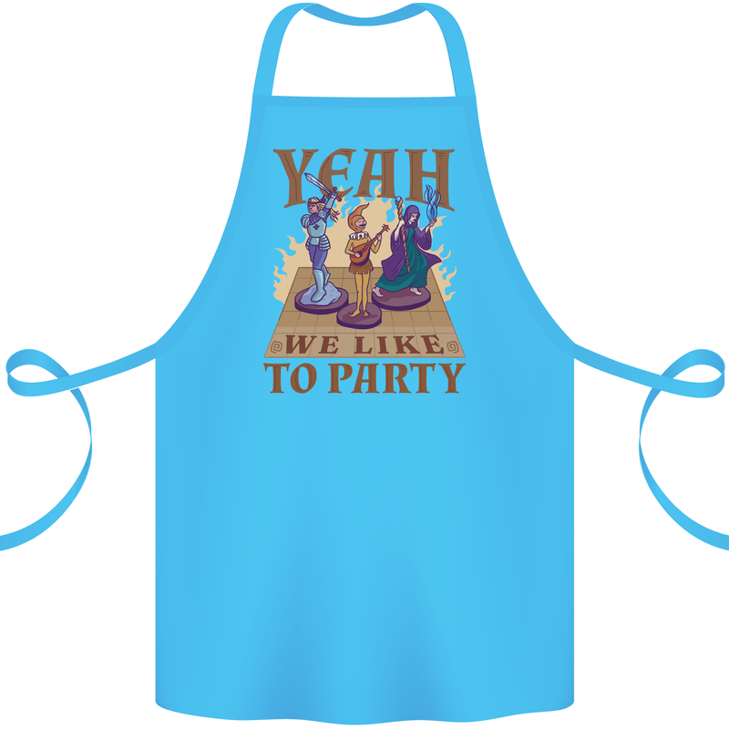 RPG Yeah We Like to Party Role Playing Game Cotton Apron 100% Organic Turquoise