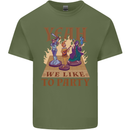 RPG Yeah We Like to Party Role Playing Game Mens Cotton T-Shirt Tee Top Military Green