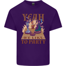 RPG Yeah We Like to Party Role Playing Game Mens Cotton T-Shirt Tee Top Purple