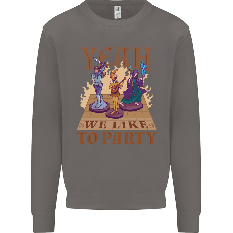 RPG Yeah We Like to Party Role Playing Game Mens Sweatshirt Jumper Charcoal
