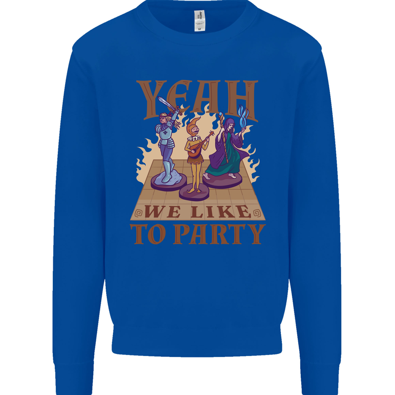 RPG Yeah We Like to Party Role Playing Game Mens Sweatshirt Jumper Royal Blue
