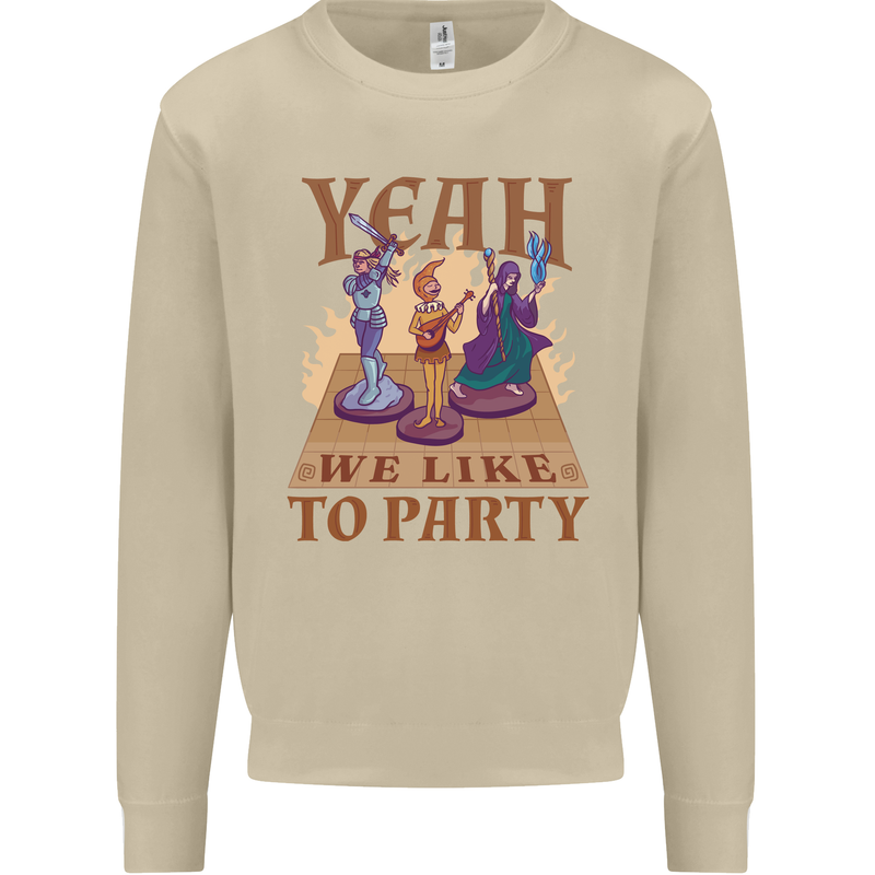 RPG Yeah We Like to Party Role Playing Game Mens Sweatshirt Jumper Sand