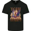 RPG Yeah We Like to Party Role Playing Game Mens V-Neck Cotton T-Shirt Black