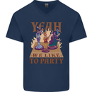 RPG Yeah We Like to Party Role Playing Game Mens V-Neck Cotton T-Shirt Navy Blue