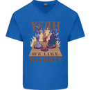 RPG Yeah We Like to Party Role Playing Game Mens V-Neck Cotton T-Shirt Royal Blue
