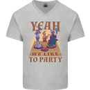 RPG Yeah We Like to Party Role Playing Game Mens V-Neck Cotton T-Shirt Sports Grey