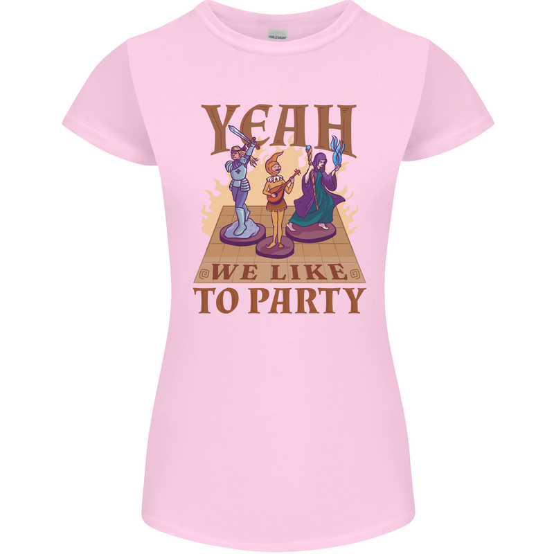 RPG Yeah We Like to Party Role Playing Game Womens Petite Cut T-Shirt Light Pink