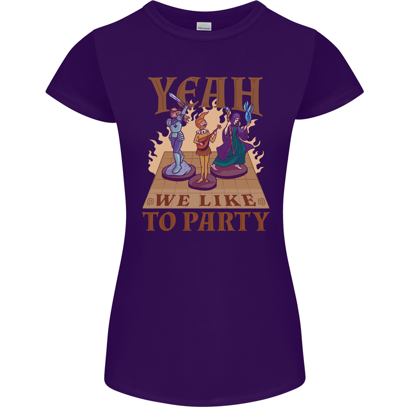RPG Yeah We Like to Party Role Playing Game Womens Petite Cut T-Shirt Purple